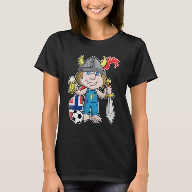 Norwegian Troll Soccer Norge Norway T-Shirt (Front)