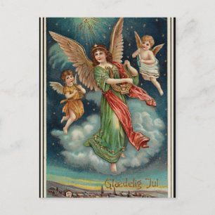 Norwegian vintage (1913) Christmas illustration Holiday Postcard