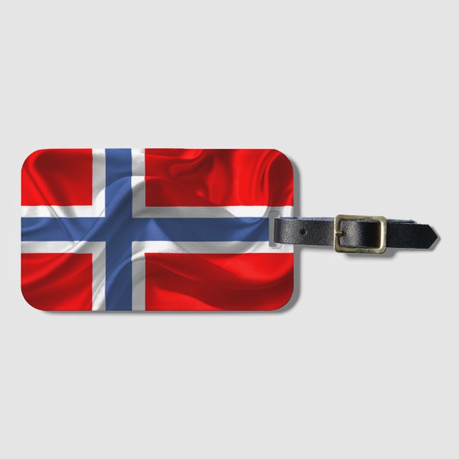 Norwegian waving flag luggage tag (Front Horizontal)