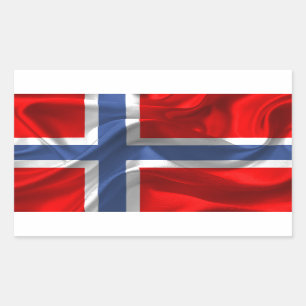 Norwegian waving flag rectangular sticker