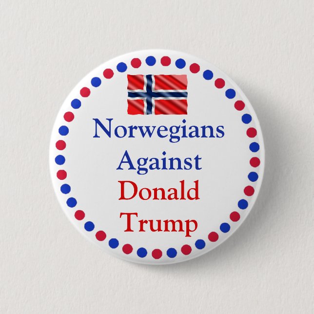 Norwegians Against Donald Trump Button (Front)