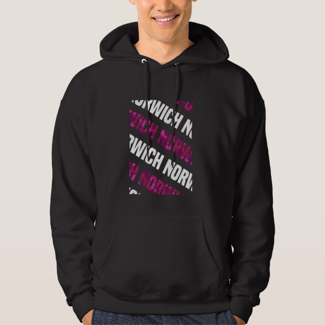 Norwich Camo Pattern Pink Camouflage Hoodie (Front)