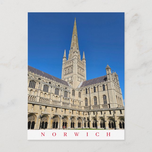 Norwich Cathedral view postcard (Front)