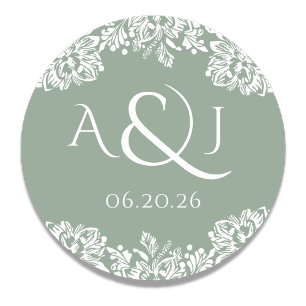Norwich Classic Wedding Monogram Classic Round Sticker