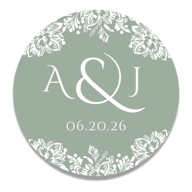 Norwich Classic Wedding Monogram Round Sticker (Creator Uploaded)