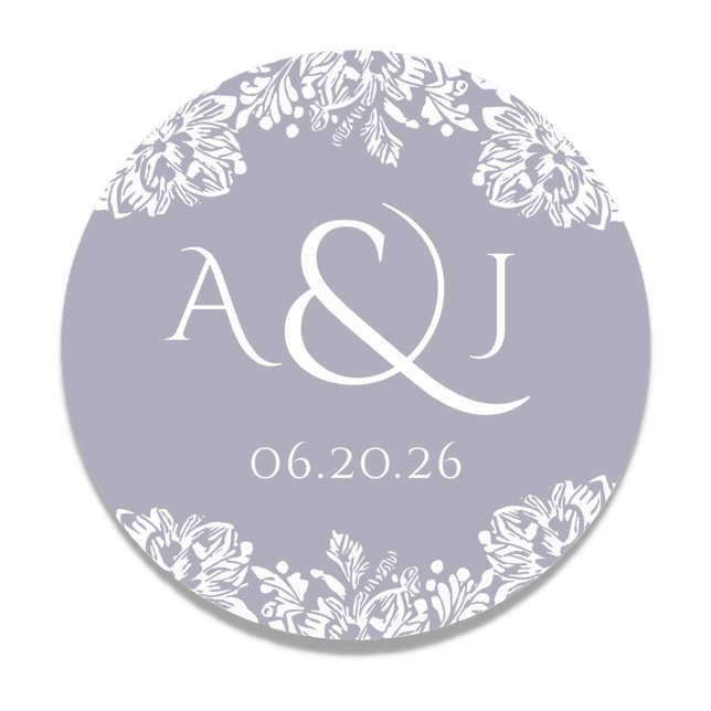 Norwich Classic Wedding Monogram Round Sticker (Creator Uploaded)