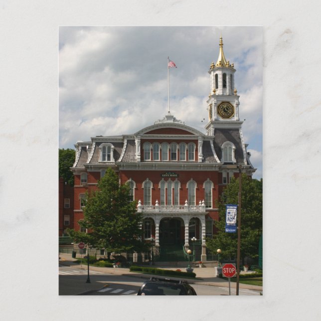 Norwich, CT. City Hall Postcard (Front)