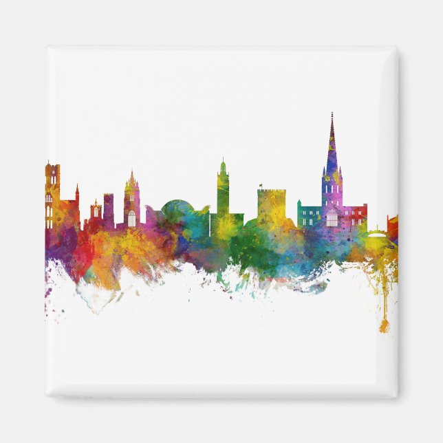 Norwich England Skyline Magnet (Front)