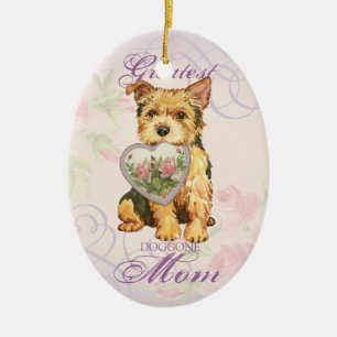 Norwich Heart Mum Ceramic Tree Decoration