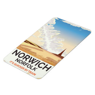Norwich, Norfolk vintage style rail travel poster Magnet