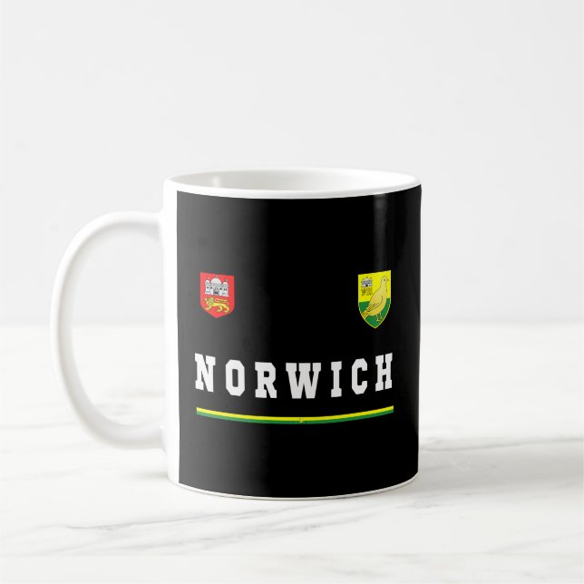 Norwich Sportssoccer Jersey Flag Football Coffee Mug (Left)