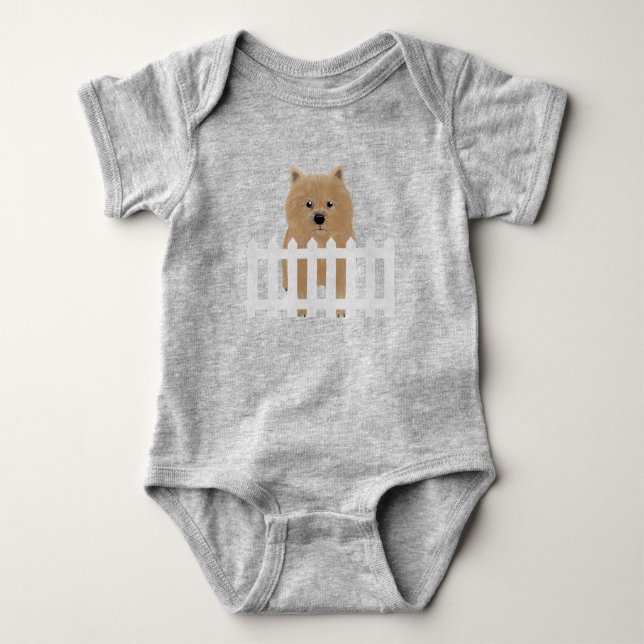 Norwich Terrier Baby Bodysuit (Front)