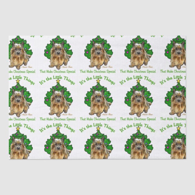 Norwich Terrier Christmas Tissue Paper (Front)