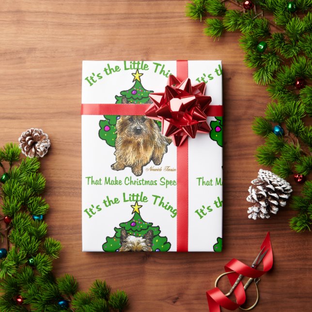 Norwich Terrier Christmas Wrapping Paper (Holiday Gift)