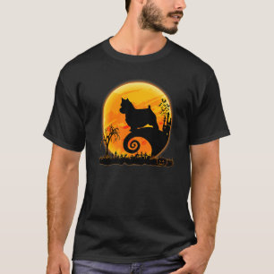 Norwich Terrier Dog And Moon  Dog Halloween Costum T-Shirt