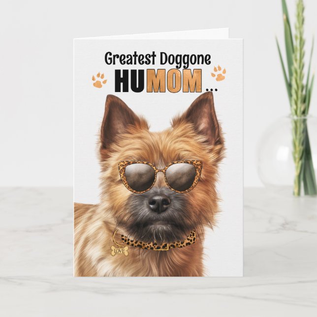 Norwich Terrier Dog Best HuMOM Ever Mother's Day Holiday Card (Front)