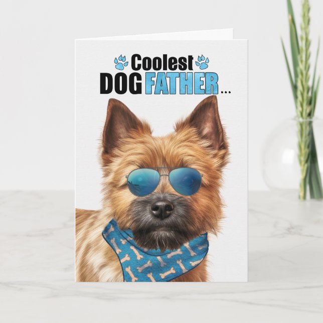 Norwich Terrier Dog Coolest Dad Father's Day Holiday Card (Front)
