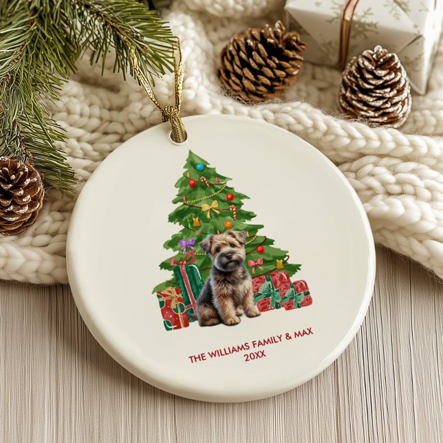 Norwich Terrier Dog Personalised Christmas Ceramic Tree Decoration (Creator Uploaded)