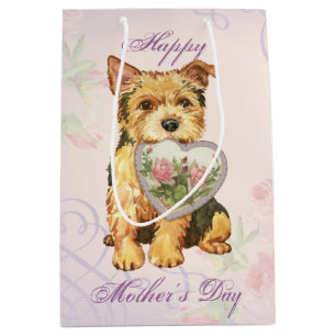 Norwich Terrier Heart Mum Medium Gift Bag