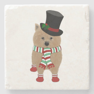 Norwich Terrier Holiday Stone Coaster
