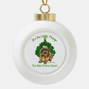 Norwich Terrier Lovers Christmas Ceramic Ball Christmas Ornament