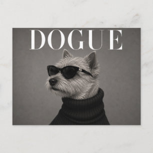 Norwich Terrier Luxury Fashion Editorial Postcard