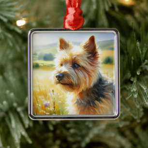 Norwich Terrier Metal Tree Decoration