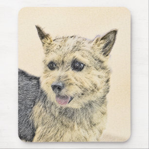 Norwich Terrier Painting - Cute Original Dog Art Mouse Mat