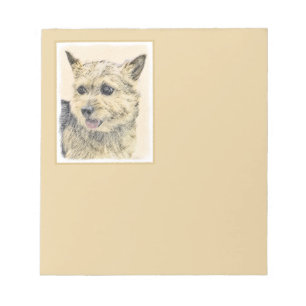 Norwich Terrier Painting - Cute Original Dog Art Notepad