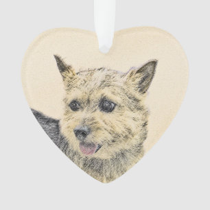 Norwich Terrier Painting - Cute Original Dog Art Ornament