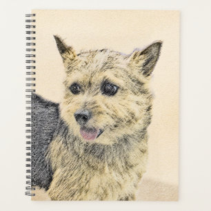 Norwich Terrier Painting - Cute Original Dog Art Planner