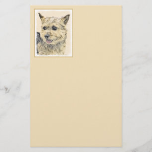 Norwich Terrier Painting - Cute Original Dog Art Stationery