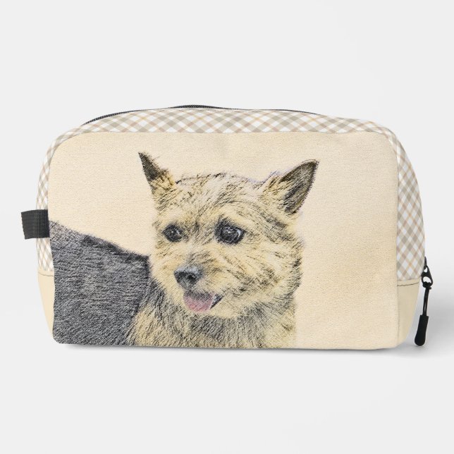 Norwich Terrier Painting Cute Original Pet Dog Art Dopp Kit (Front)