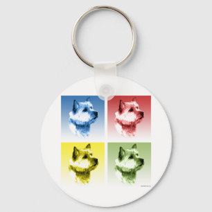 Norwich Terrier Pop Art Key Ring