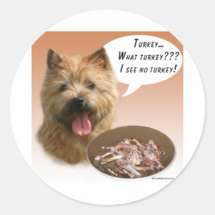 Norwich Terrier Turkey Classic Round Sticker