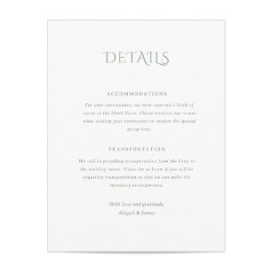 Norwich Wedding Enclosure Card