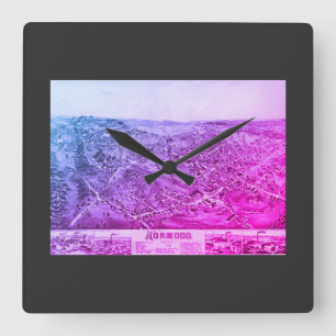 Norwood, Mass Vintage 1882 Acrylic Wall Clock