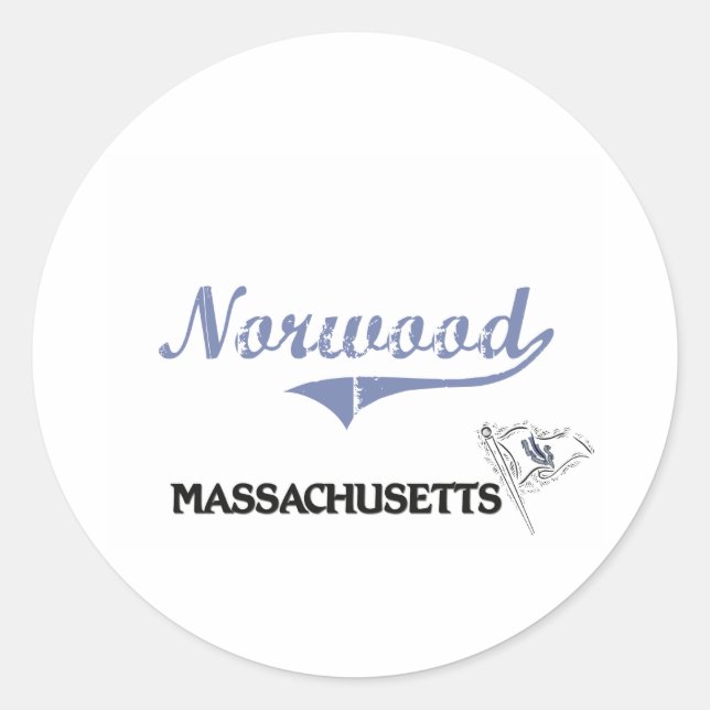 Norwood Massachusetts City Classic Round Sticker (Front)