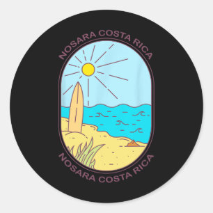 Nosara Costa Rica Beach Surfing Classic Round Sticker