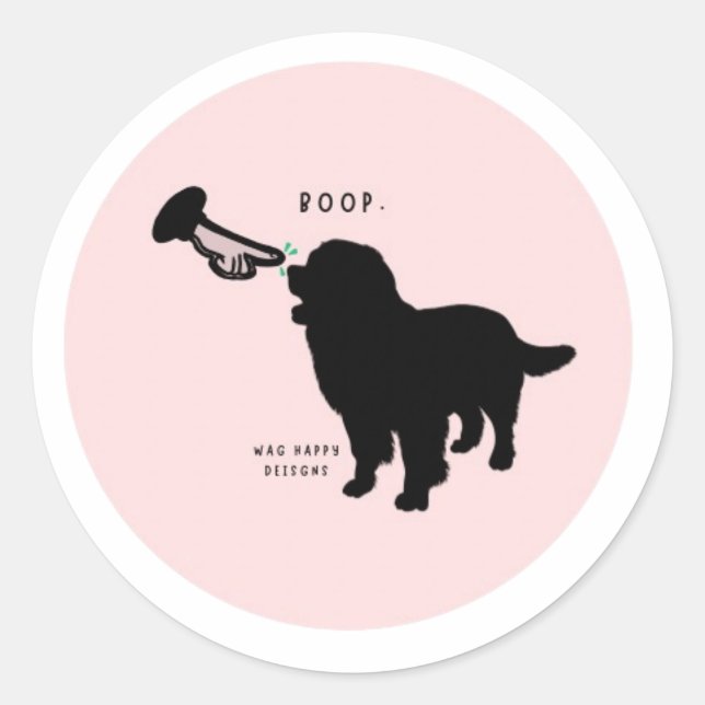 Nose Boop Dog Love  Classic Round Sticker (Front)