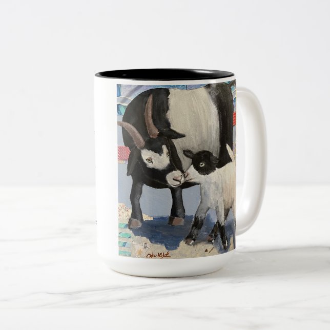 Nose Kiss 4 Mama mug - Love goats with every cup! (Front Right)