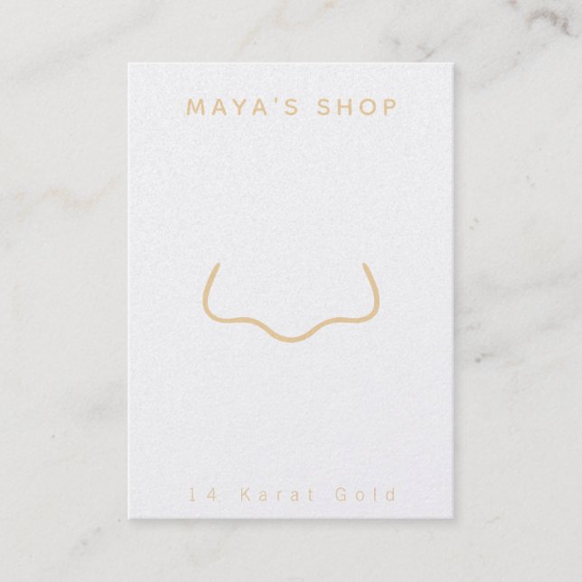 Nose Piercing Jewellery Display Card (Front)