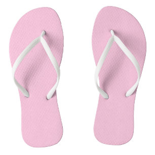 Nosegay Light Pink Solid Colour Print, Blush Flip Flops