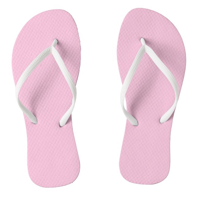 Nosegay Light Pink Solid Colour Print, Blush Flip Flops (Footbed)