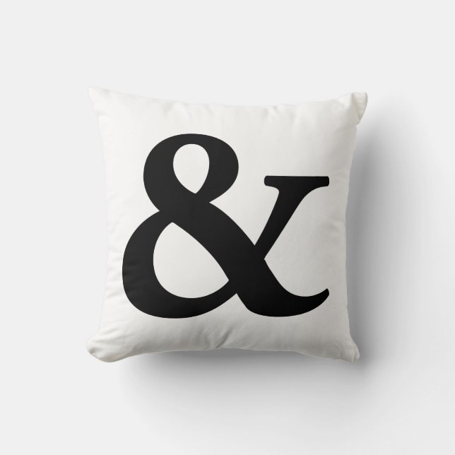 Nosetouch Press Ampersand Pillow, White Cushion (Front)