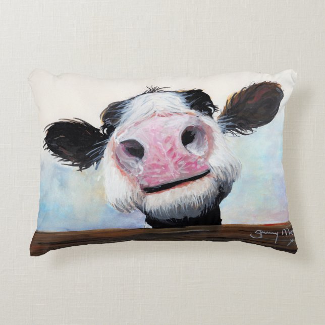 Nosey Cow 'Hey! How's It Goin'?' Pillow Cushion (Front)