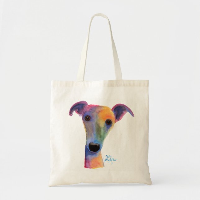 Nosey Dog ' Pansy ' by Shirley MacArthur Tote Bag (Front)