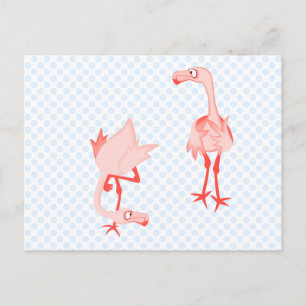 Nosey flamingo postcard