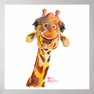 Nosey Giraffe ' Jo ' by Shirley MacArthur Poster