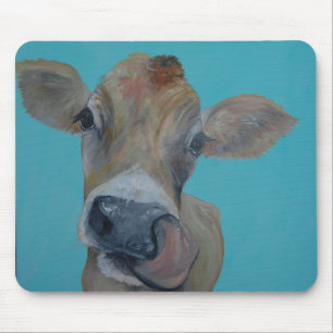 Nosey jersey cow mouse mat